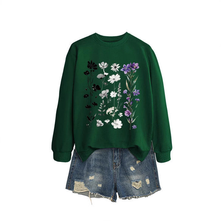 Sweat-shirt femme avec design graphique floral et doublure intérieure douce Chic & Stil