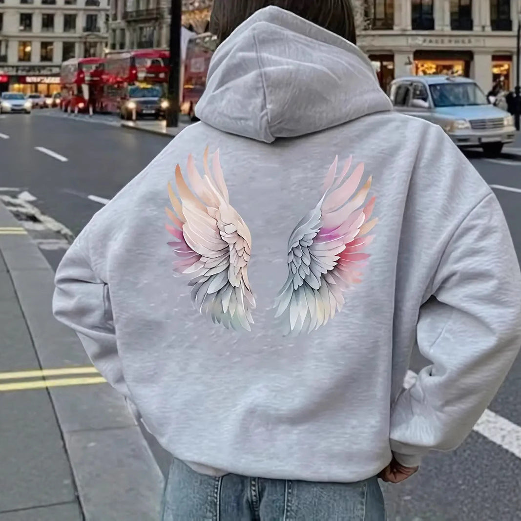 Women's hoodie sweatshirt with imaginative wing motif Chic & Stil