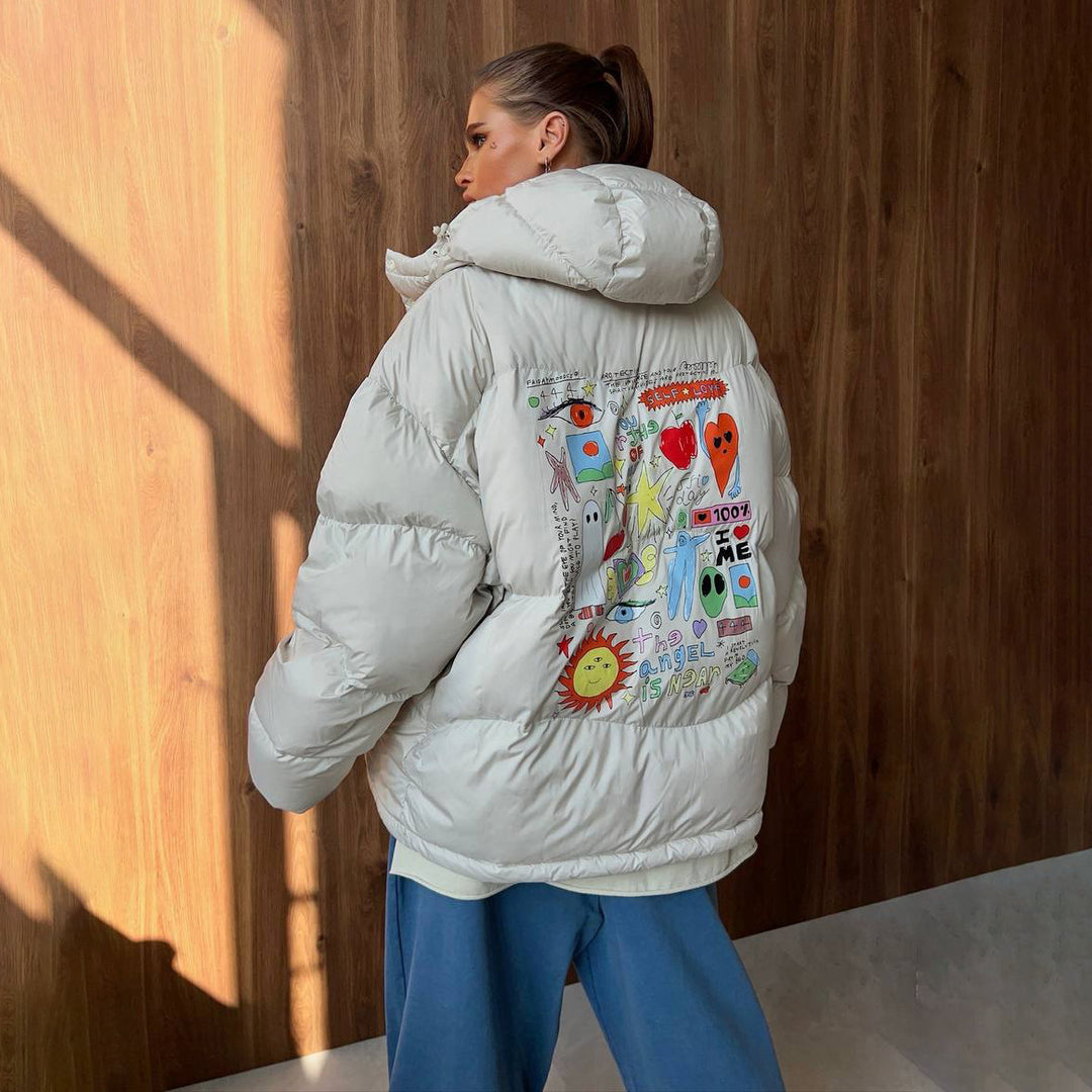 Lady matte jacket creative print design Lune London