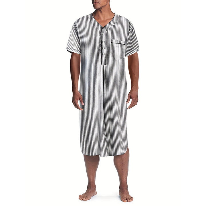 Nightgown for women with elegant stripes and practical button placket Lune London