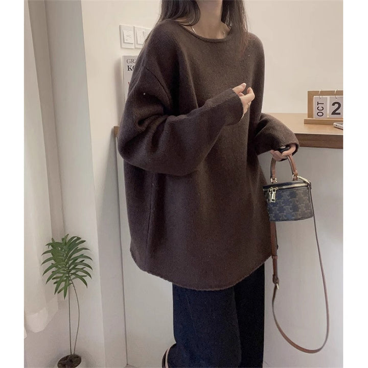 Oversized knitted sweater for women with a relaxed fit and a high collar Lune London