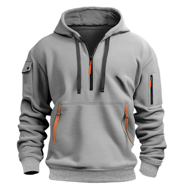 Men's functional hoodie with zipper and side pockets Chic & Stil