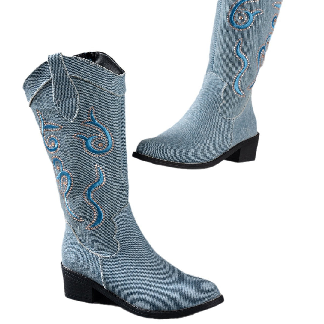 Cowgirl boots for women with stylish embroidery design Lune London