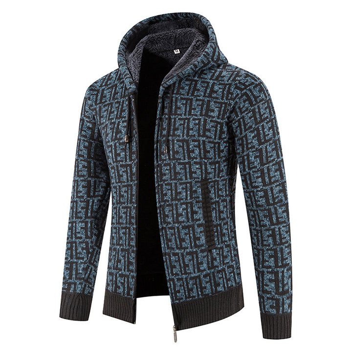 Modern knitted jacket for men with high collar Lune London