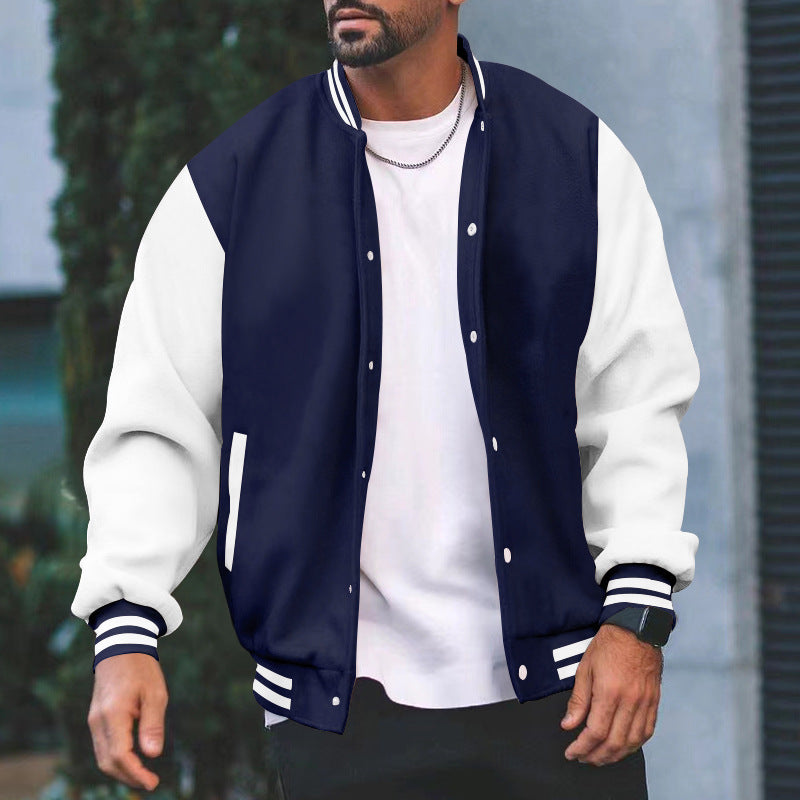 Men's college jacket with contrasting sleeves and classic cuffs Chic and style
