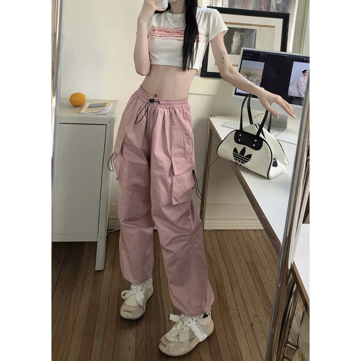 Women's cargo pants with practical side pockets and elastic waistband Lune London 1775573717