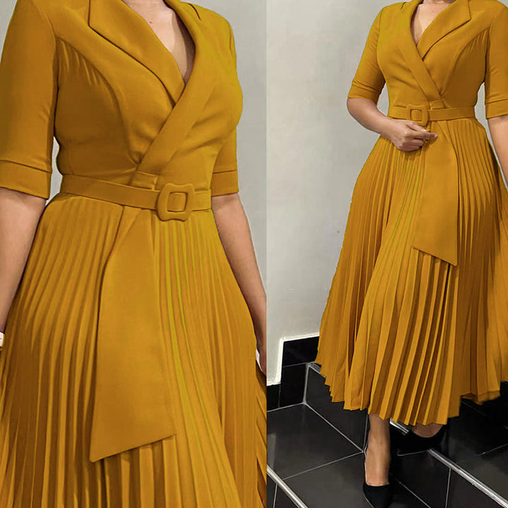 Pleated evening dress for women with fitted design Lune London