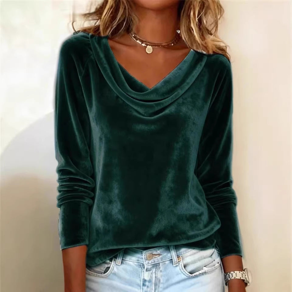 Haut velouté élégant pour femmes avec encolure bateau Chic & Stil