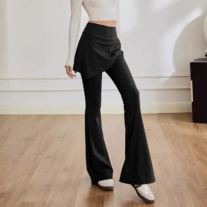 Pantalons évasés pour femmes avec coupe asymétrique et taille haute Chic & Stil