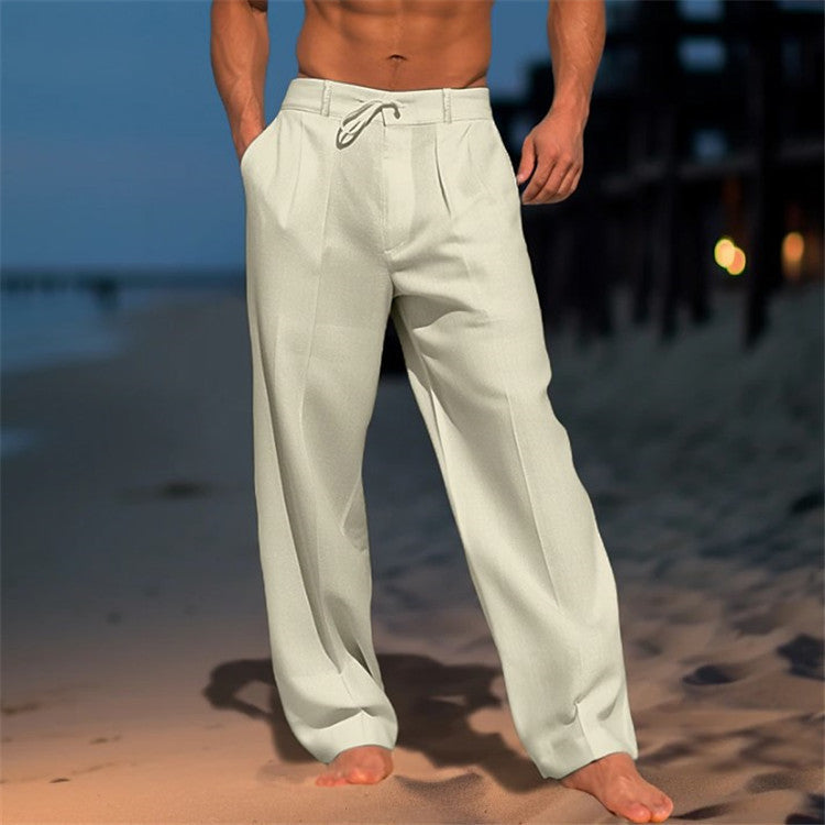Men's Leisure Pants with Elastic Waistband and Practical Pockets Lune London