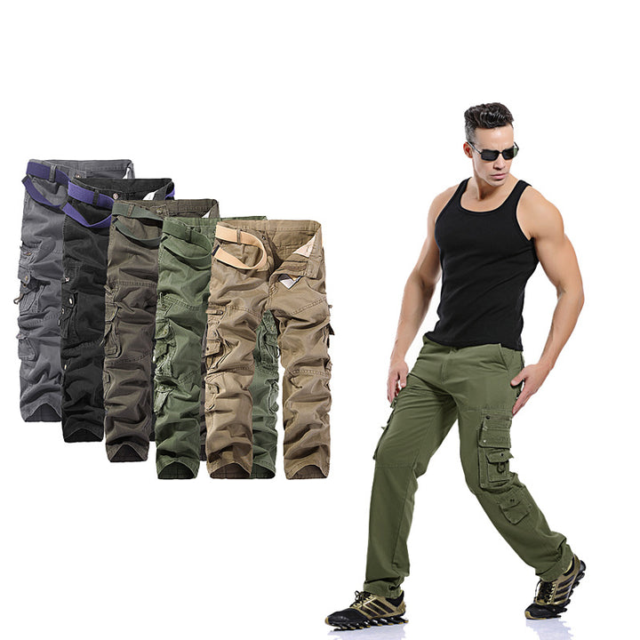 Men's cargo pants with multiple practical pockets and adjustable belt Lune London