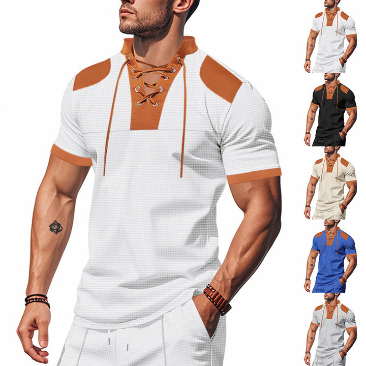 Short-sleeve shirt for men with laces and structured design Lune London