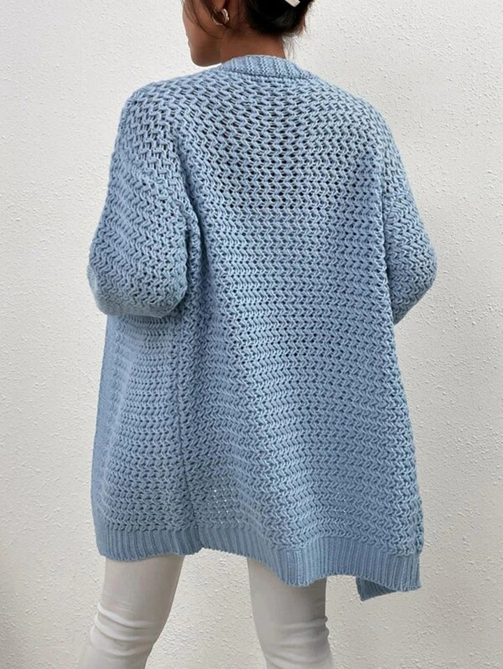 Women's knit jacket with open cut and luxurious textured pattern Lune London