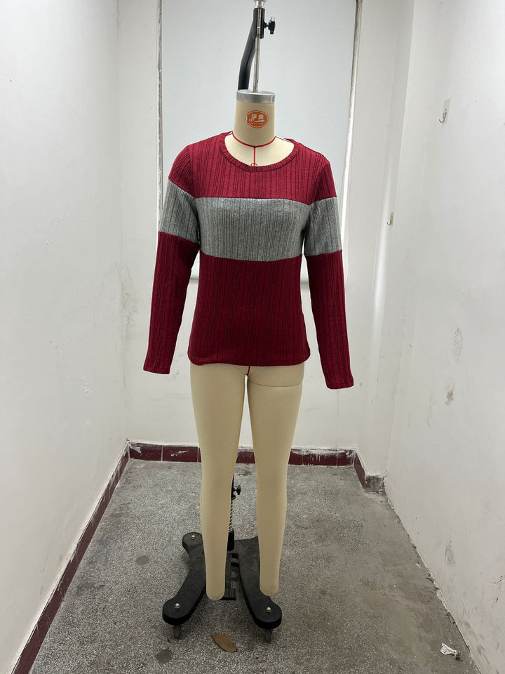 Women Ribbed Knit Long Sleeve Top Lune London
