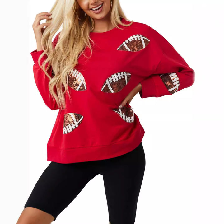 Casual women's sweatshirt with football pattern Moon London