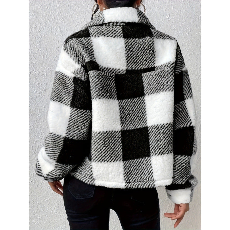 Women Fleece-Chevron-Jacket Lune London