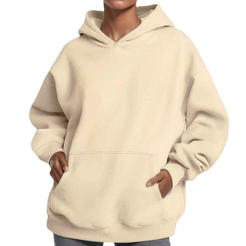 Women's Loose Hoodie Made Of Soft Fleece with Kangaroo Pocket Lune London