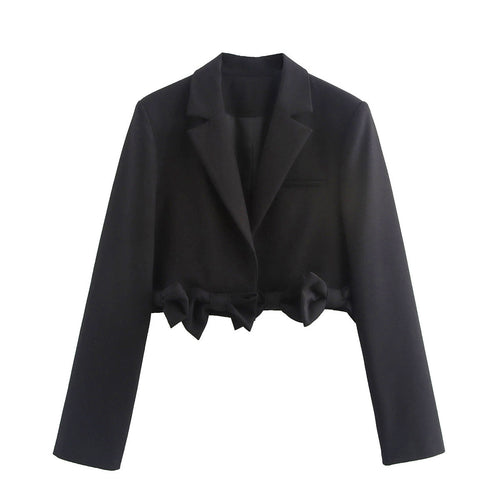 Cropped blazer jacket for women with ruched details and elegant cut Lune London