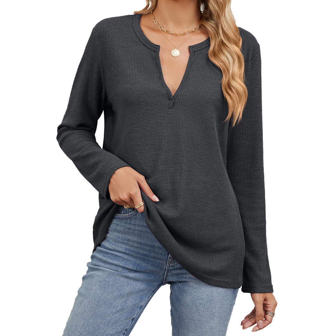 Lune London Women's Casual Waffle Knit T-Shirt