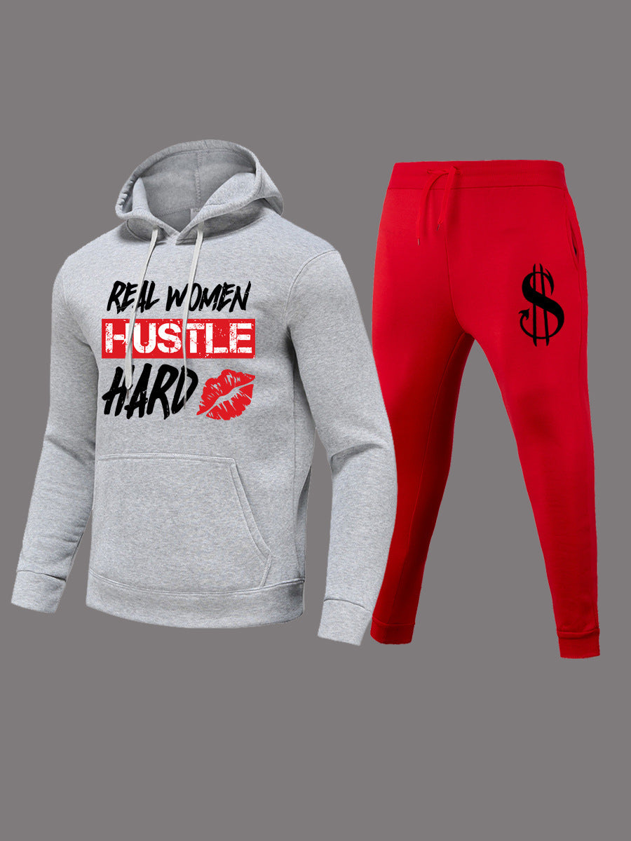 Hoodie and sweatpants set for women with motivational inscription Lune London