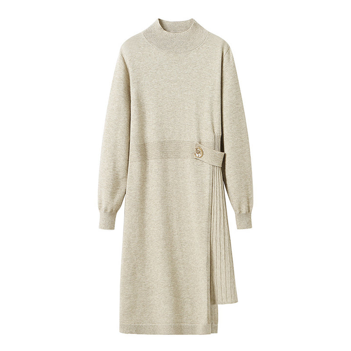 Robe tricotée pour femmes avec un design côtelé élégant et une coupe asymétrique Chic & Stil