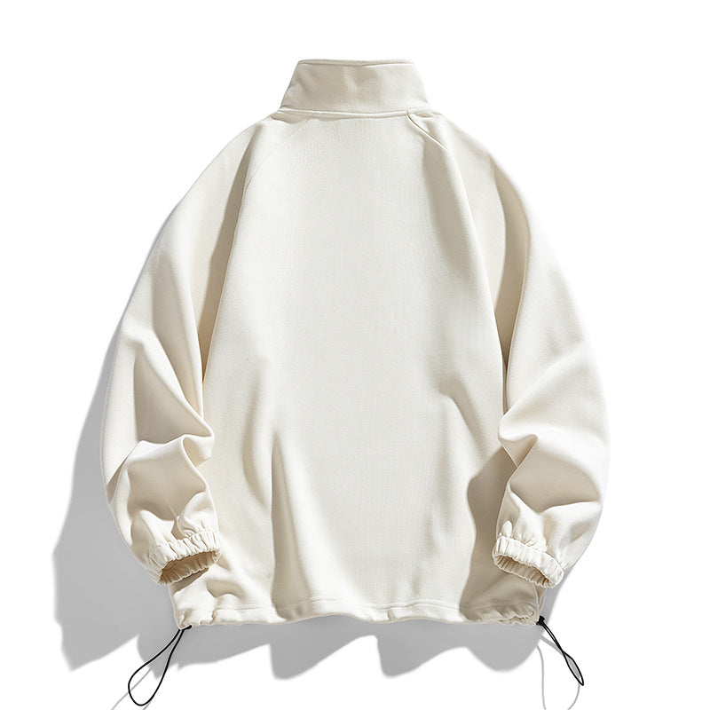 Pull-over à manches longues pour hommes avec ouverture zippée courte Lune London