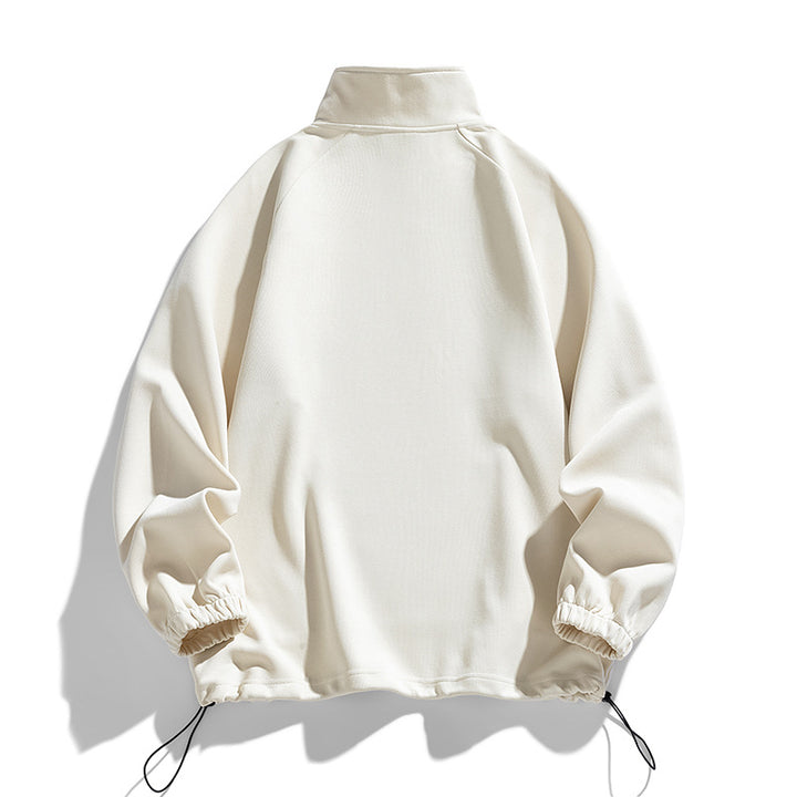 Pull-over à manches longues pour hommes avec ouverture zippée courte Lune London