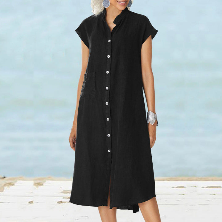 Casual shirt dress for women in lightweight fabric with pockets Lune London