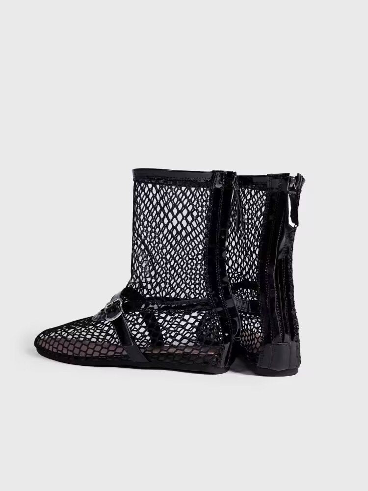 Mesh boots for women with fashionable accents and comfortable lining Lune London