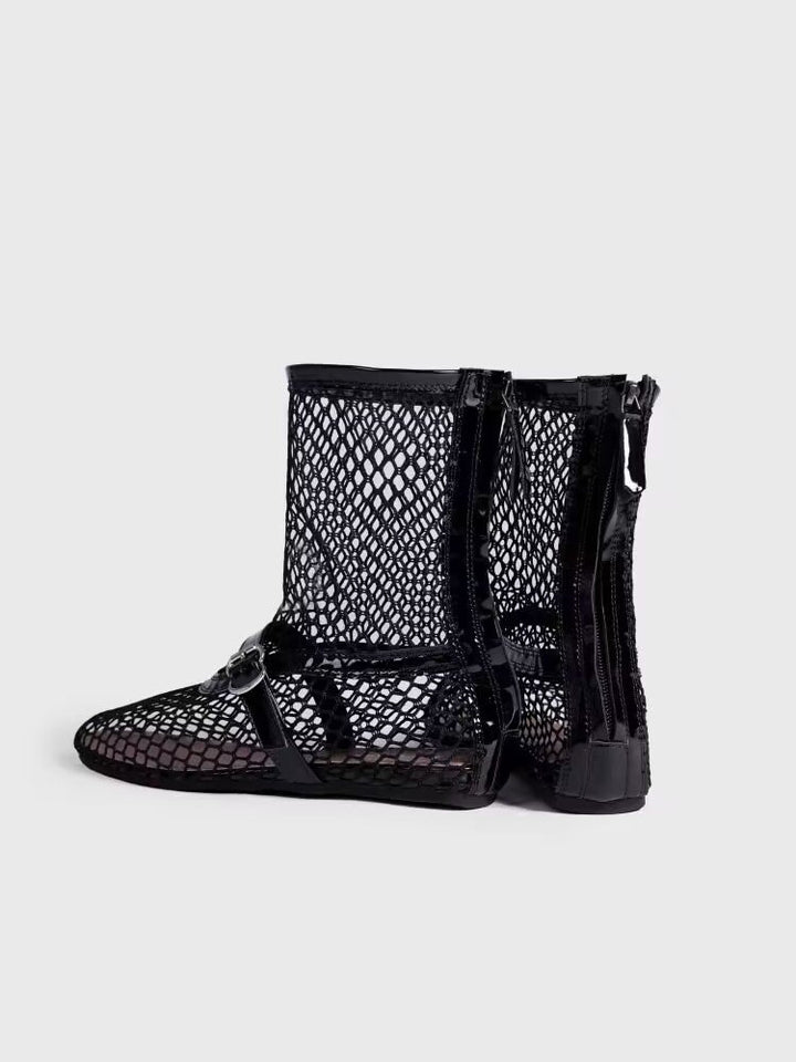 Mesh boots for women with fashionable accents and comfortable lining Lune London