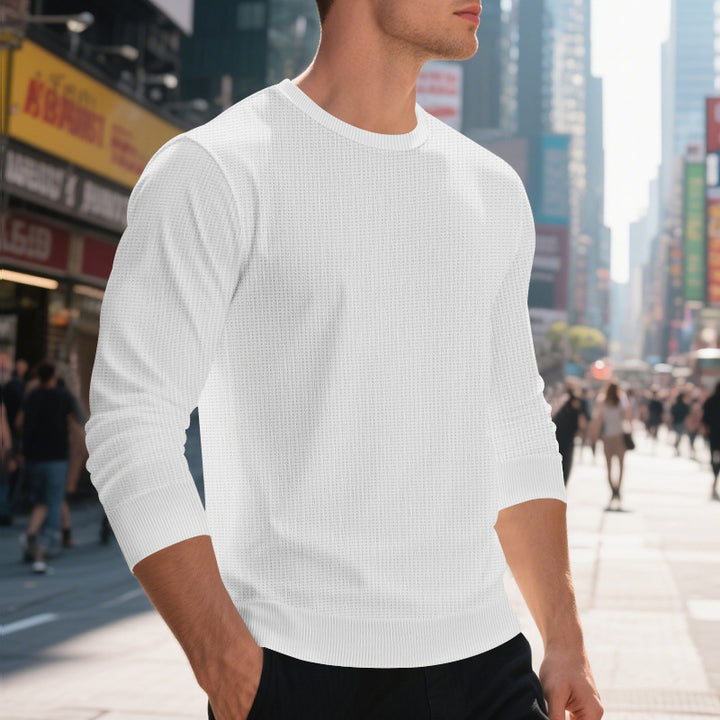 Trendy structural sweatshirt for men with round collar and elastic edges Lune London