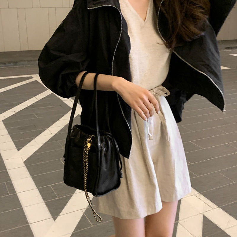 Women Lightweight Windbreaker Jacket with Hood Lune London