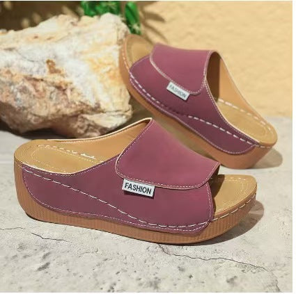 Ladies Chic Platform Slide Sandals Lune London