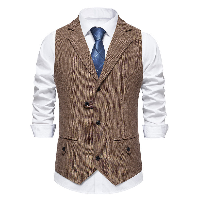 Elegant suit vest for men with herringbone design and modern cut Lune London