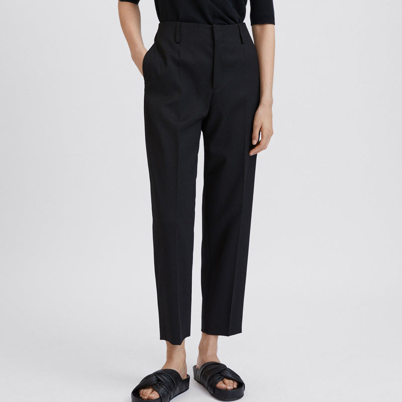 Pantalon de costume élégant pour femmes taille haute avec ceinture à la mode Chic & Stil
