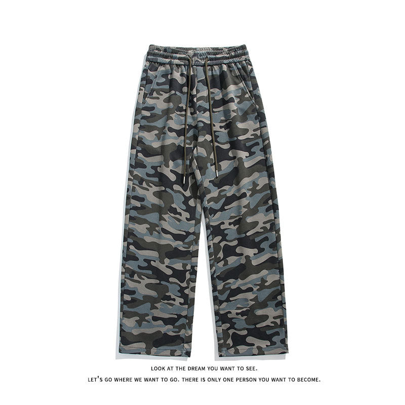 Casual cargo pants for women with drawstring and practical camouflage pattern Lune London