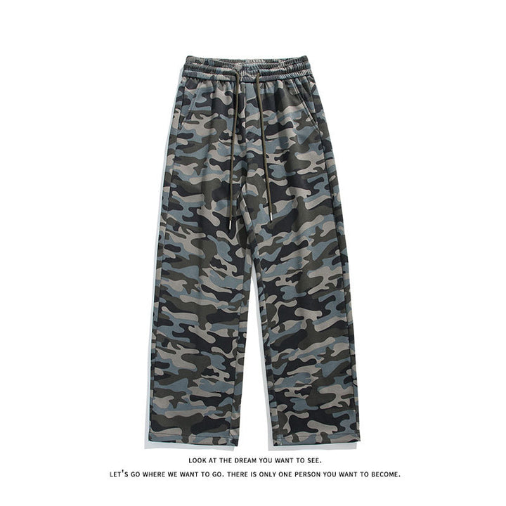 Casual cargo pants for women with drawstring and practical camouflage pattern Lune London