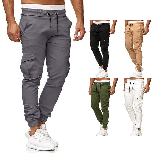 Men's cargo jogger pants with elastic waistband and practical side pockets Lune London