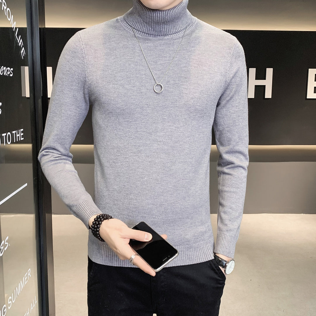 Men's sweater with high collar in soft knit Lune London