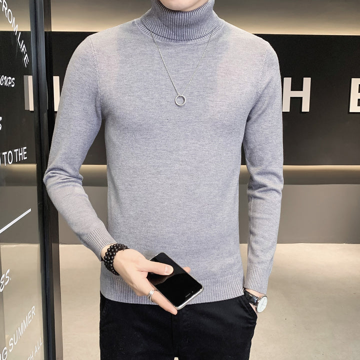 Men's sweater with high collar in soft knit Lune London