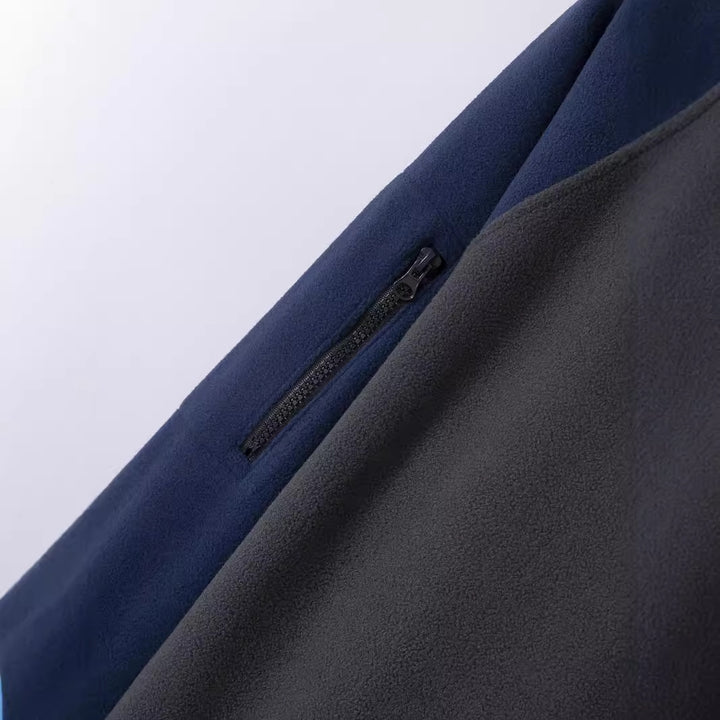Fleece pullover for men with high collar and stand-up collar Lune London