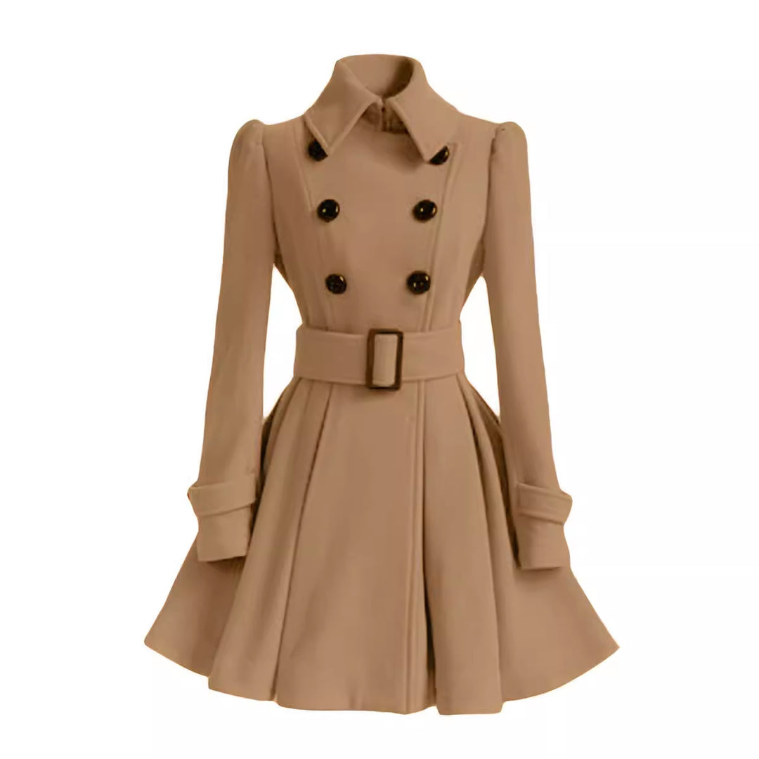 Elegant trench coat for women with flared cut and French collar Lune London