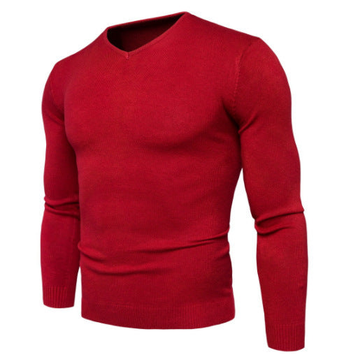 High quality V-neck men's sweater in cotton Lune London