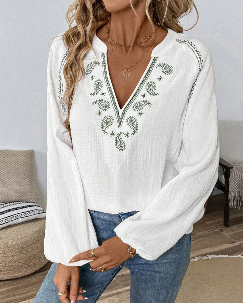 Blouse pour femme avec des motifs paisley ornés et des manches élégantes Chic & Stil
