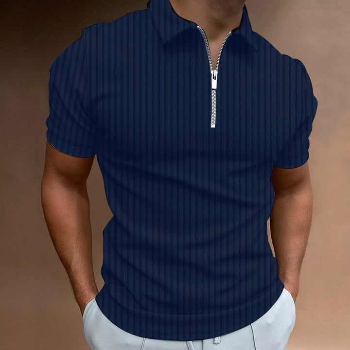 Men's polo shirt with zip collar short sleeves Lune London