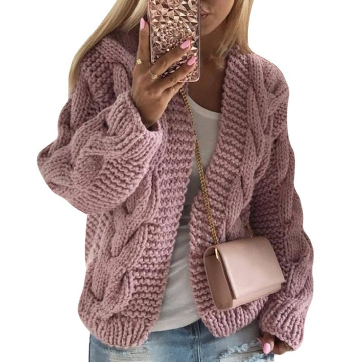 Women's knitted cardigan with elegant cable patterns Lune London