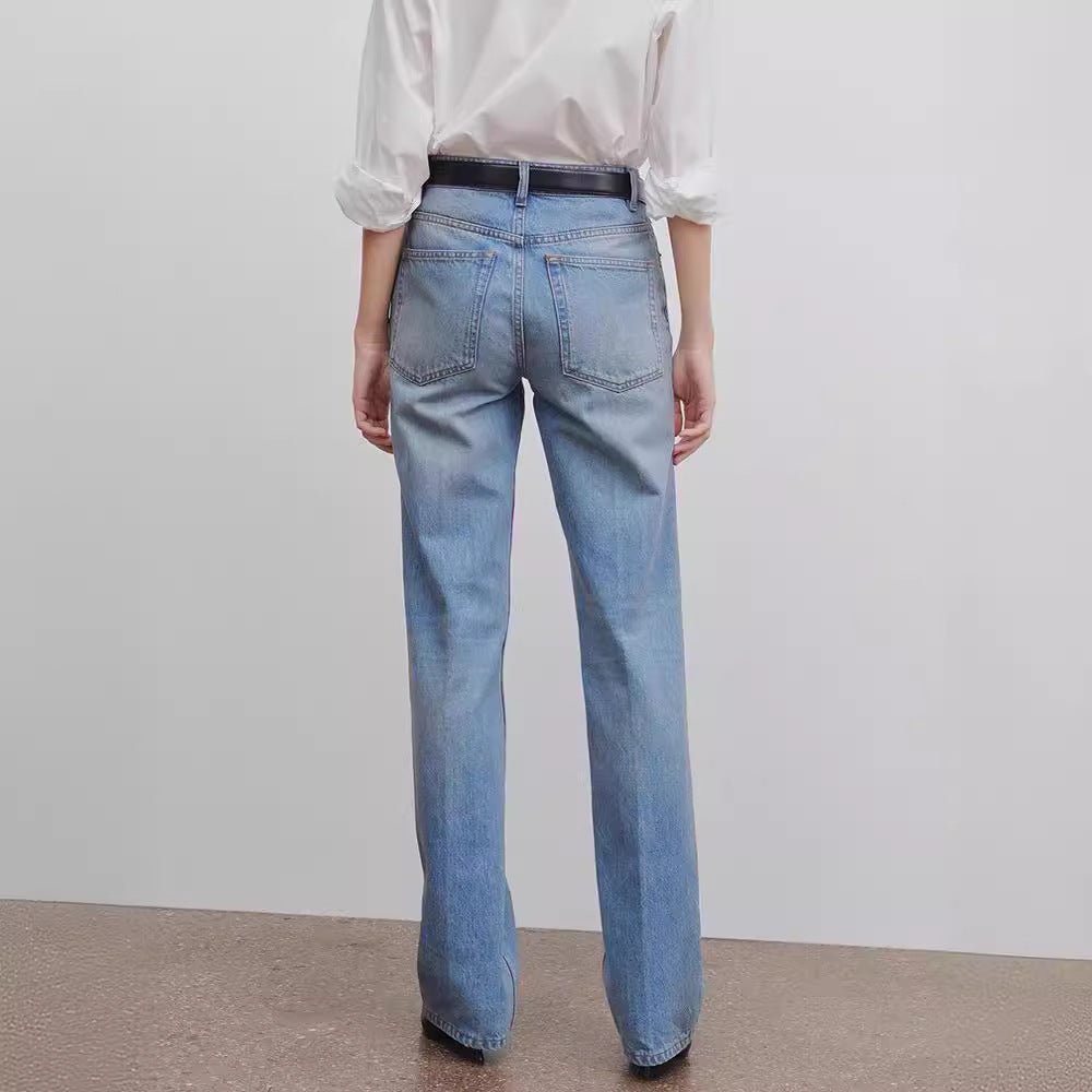 Jeans larges hautes Chic & Stil pour femmes
