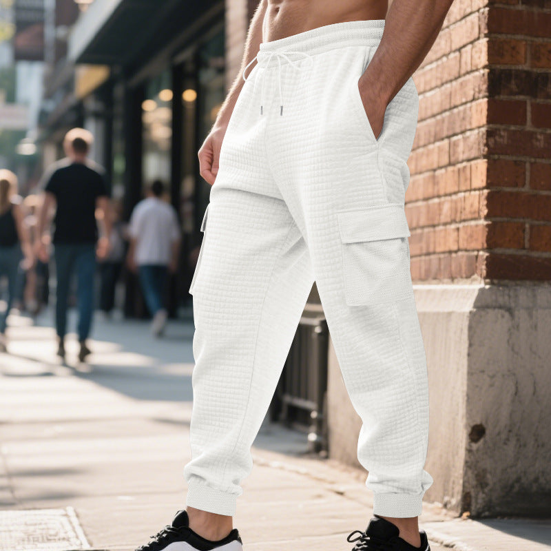 Men's cargo sweatpants with practical modern pockets and elastic waistband Lune London