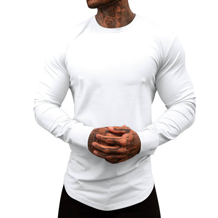 Long sleeve t-shirt for men in a soft and stretchy cotton blend with a round neck Lune London