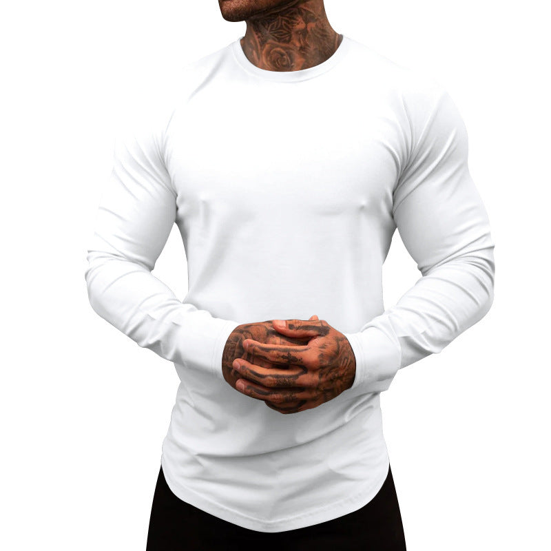 Men's Long-Sleeve Shirt Made Of Soft Stretchy Cotton Blend with Round Neckline Lune London